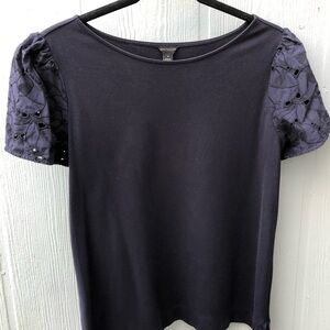 Ann Taylor Top with Eyelet Sleeves